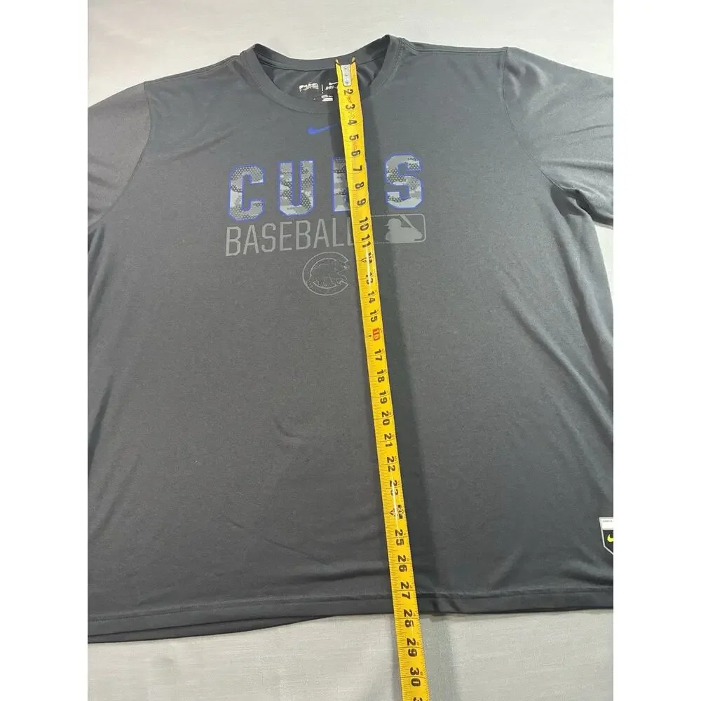 Nike Chicago Cubs Dri-FIT T-Shirt Mens XXL Gray MLB Baseball Graphic Tee